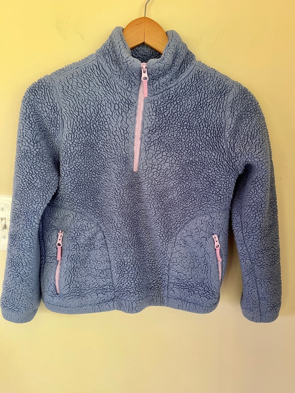 J. Crew Crewcuts Girls' Half-Zip Sherpa Pullover, Blue/Lavender, Size 10